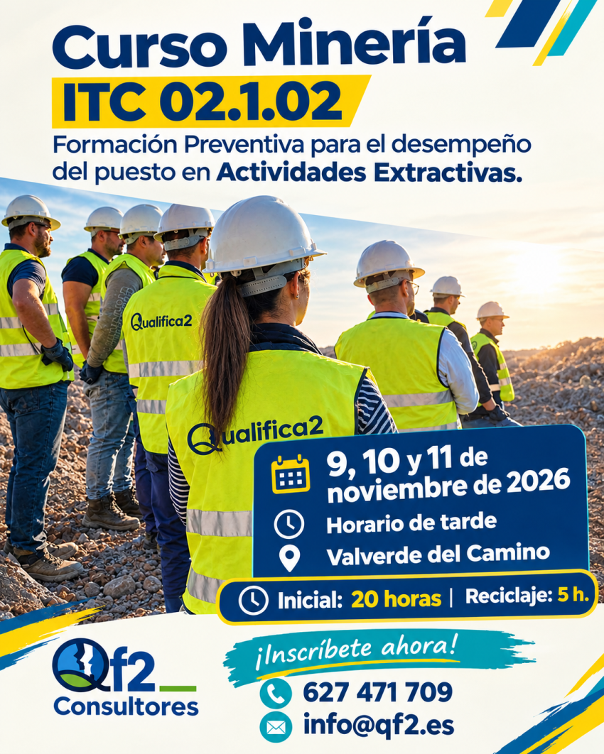 ¡NUEVAS FECHAS! FORMACIÓN EN MINERÍA